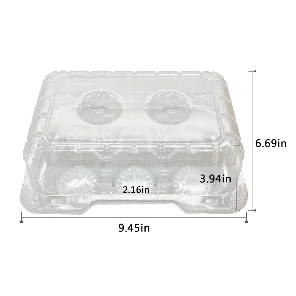 Clear Cupcake Containers12pc Plastic Disposable High Dome Cupcake Boxes 6 Compar