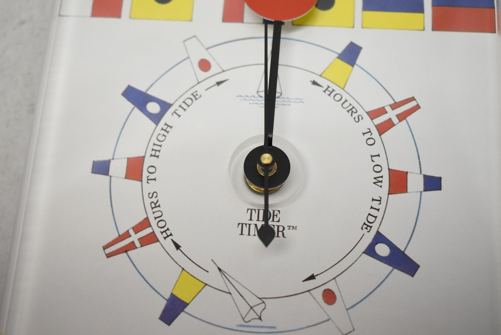 Tide Timer Nautical Flag Tide Clock Table Shelf Quartz 6in Plastic Multicolor