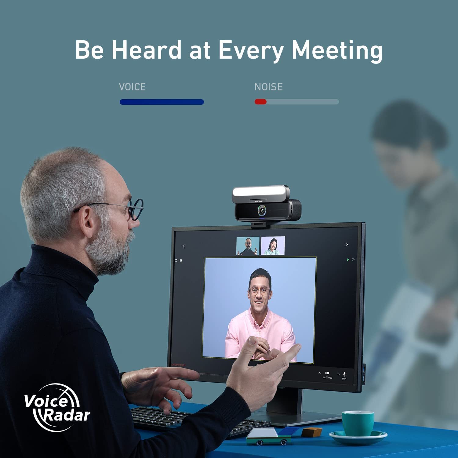 AnkerWork B600 Video Bar 2K Webcam AI Video Conference Camera Computer Cam 4-Mic