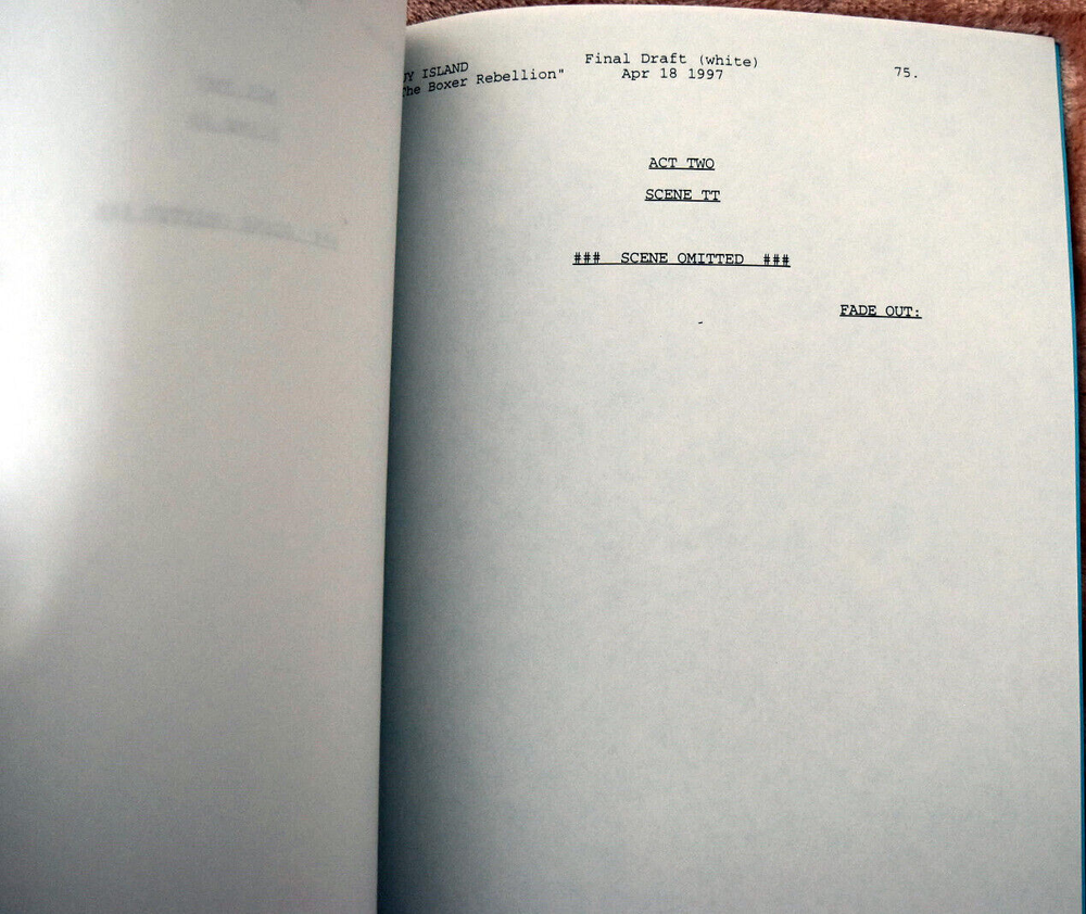 1997 Original Guy Island (The Boxer Rebellion) Final Draft Script