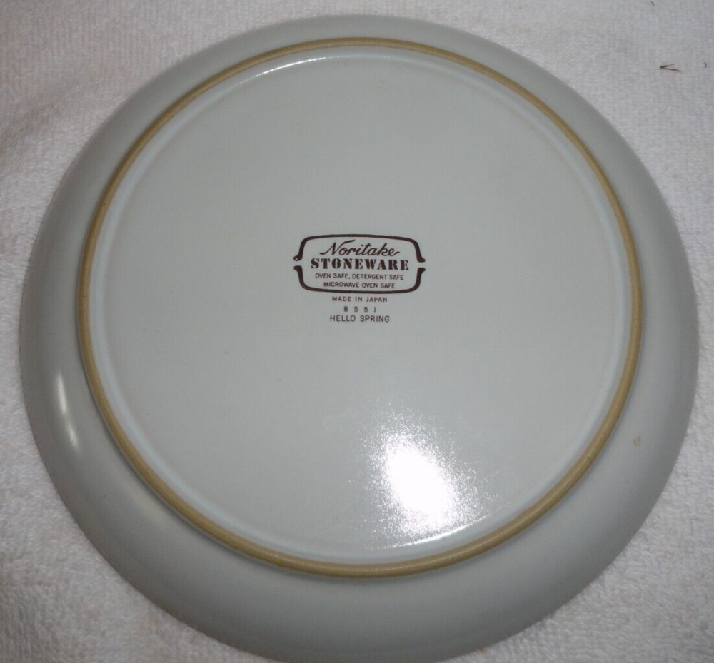NORITAKE STONEWARE SALAD PLATE Hello Spring Pattern #8551 8 in dia replacement