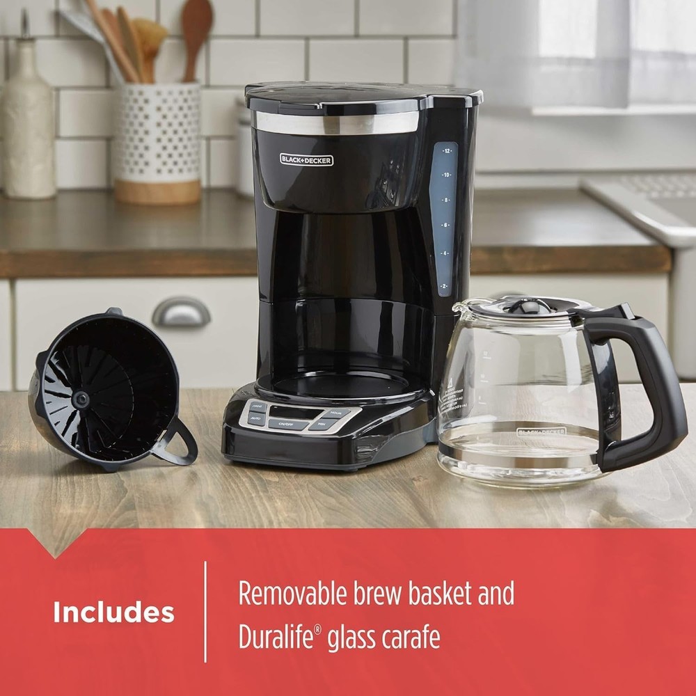 PROGRAMMABLE 12 CUP DIGITAL DRIP COFFEE MAKER Washable Basket Filter Auto Brew