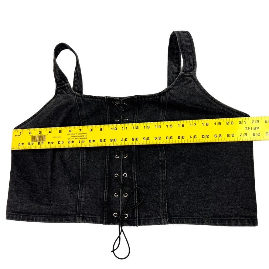 Wild Fable Women's Size XXL Black Wash Lace Front Denim Corset Tank Top