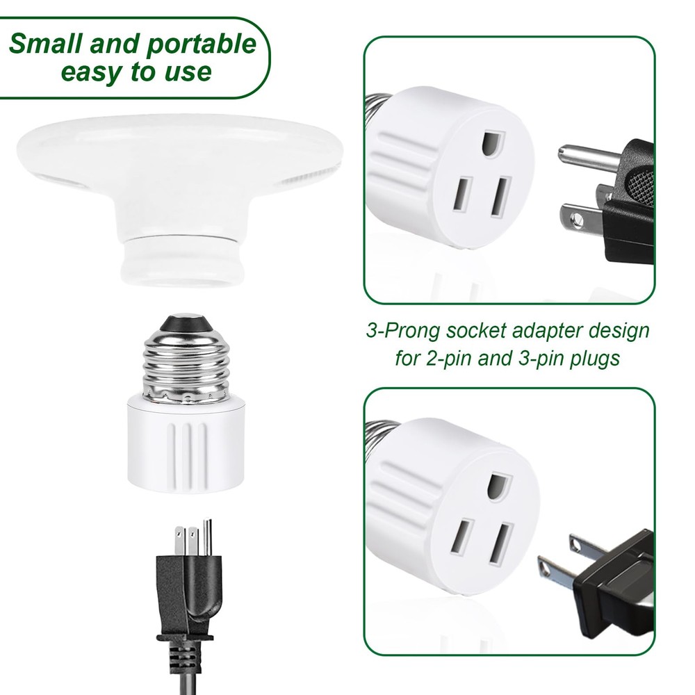Outlet Light Socket Adapter,Screw in Outlet Socket,E26 Light Bulb Outlet Socket