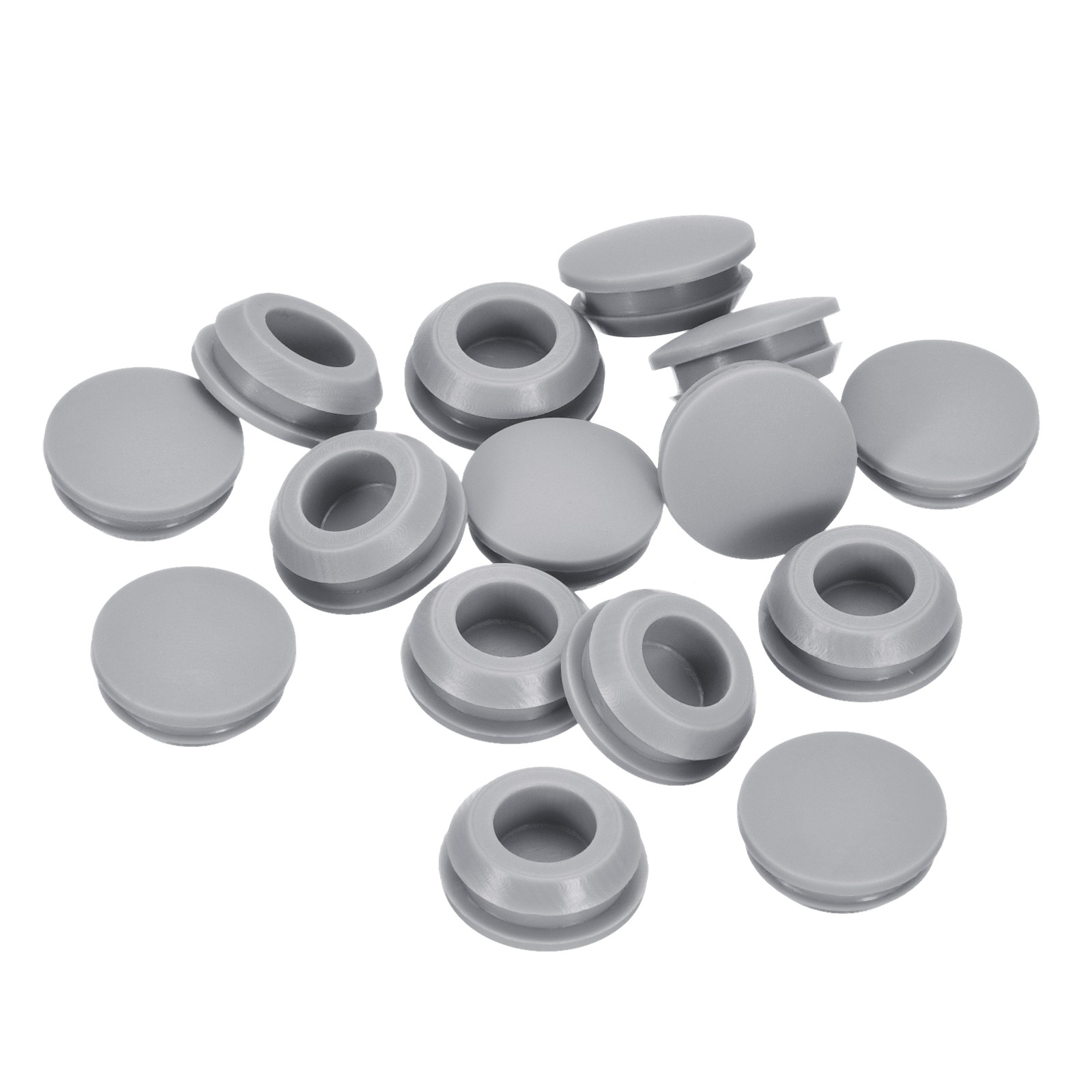 15Pcs Silicone Plugs Rubber Round Hole Plugs for 12-13mm Hole Grey