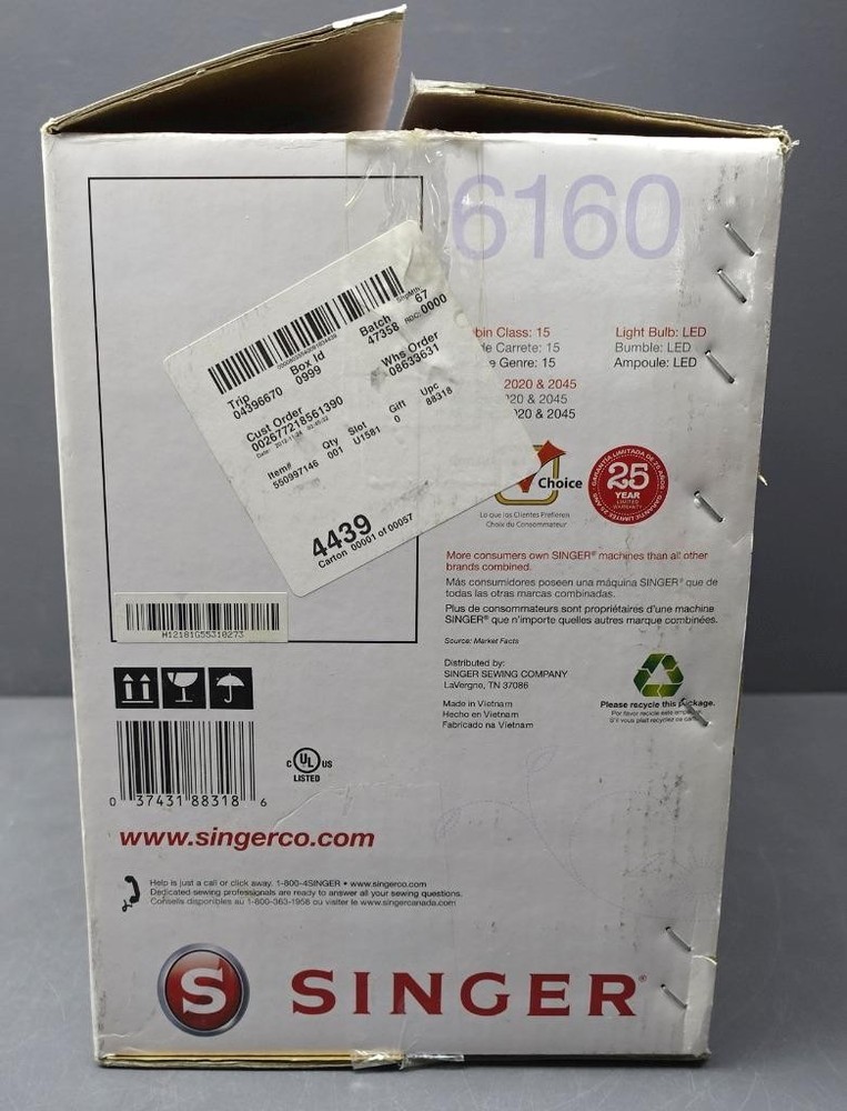 Singer 6160 Computerized 60 Stitch Sewing Machine+Manual/Accessories Test/Works