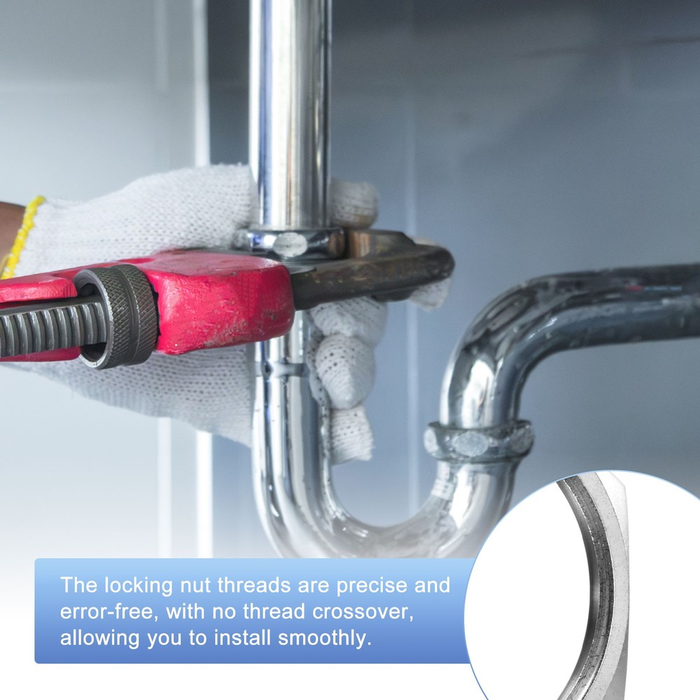 2-Pack Cast Pipe Fitting Hex Locknut, NPT1 1/2 Female Thread Hex Locking Nut