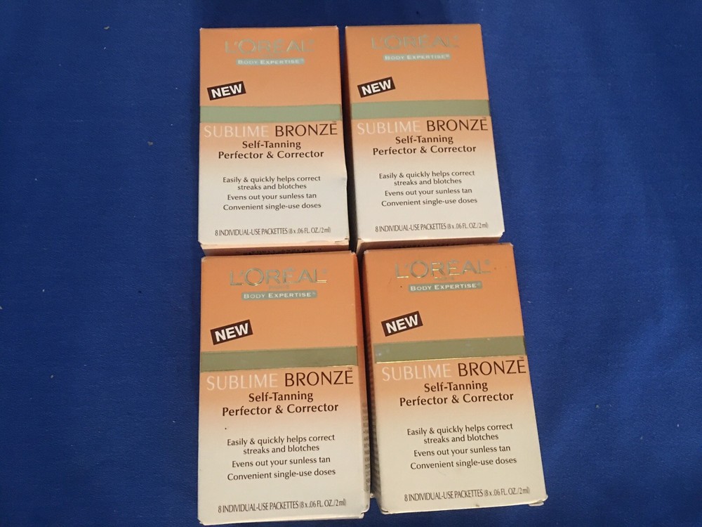 4 boxes (32 Packettes) L'Oreal Sublime Bronze Self-Tanning Perfector  Corrector