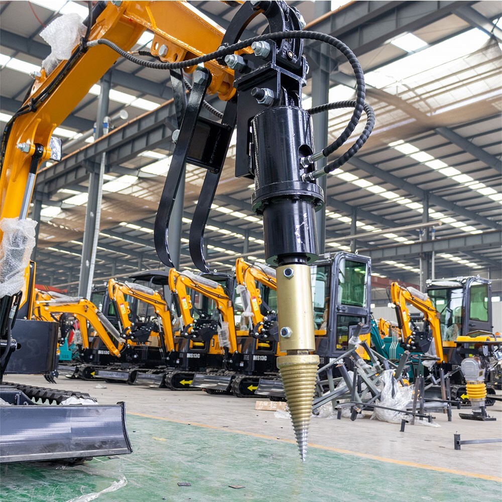 Mini Excavator Attachment Hydraulic Wood Splitting Drill