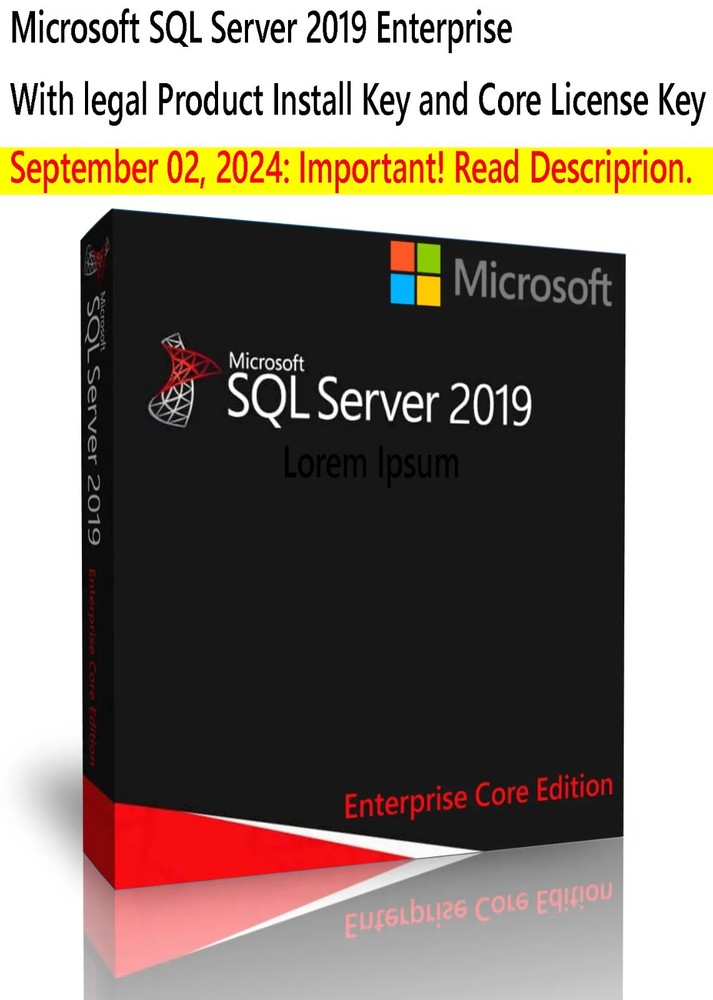 Microsoft SQL Server 2019 Enterprise with 32 Core License, unlimited User CALs