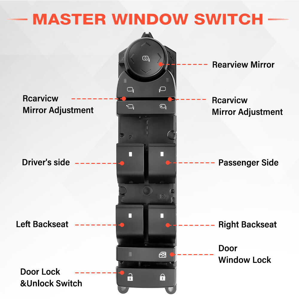 Front Driver Power Window Control Switch for Chevy Silverado GMC Sierra 2007-13