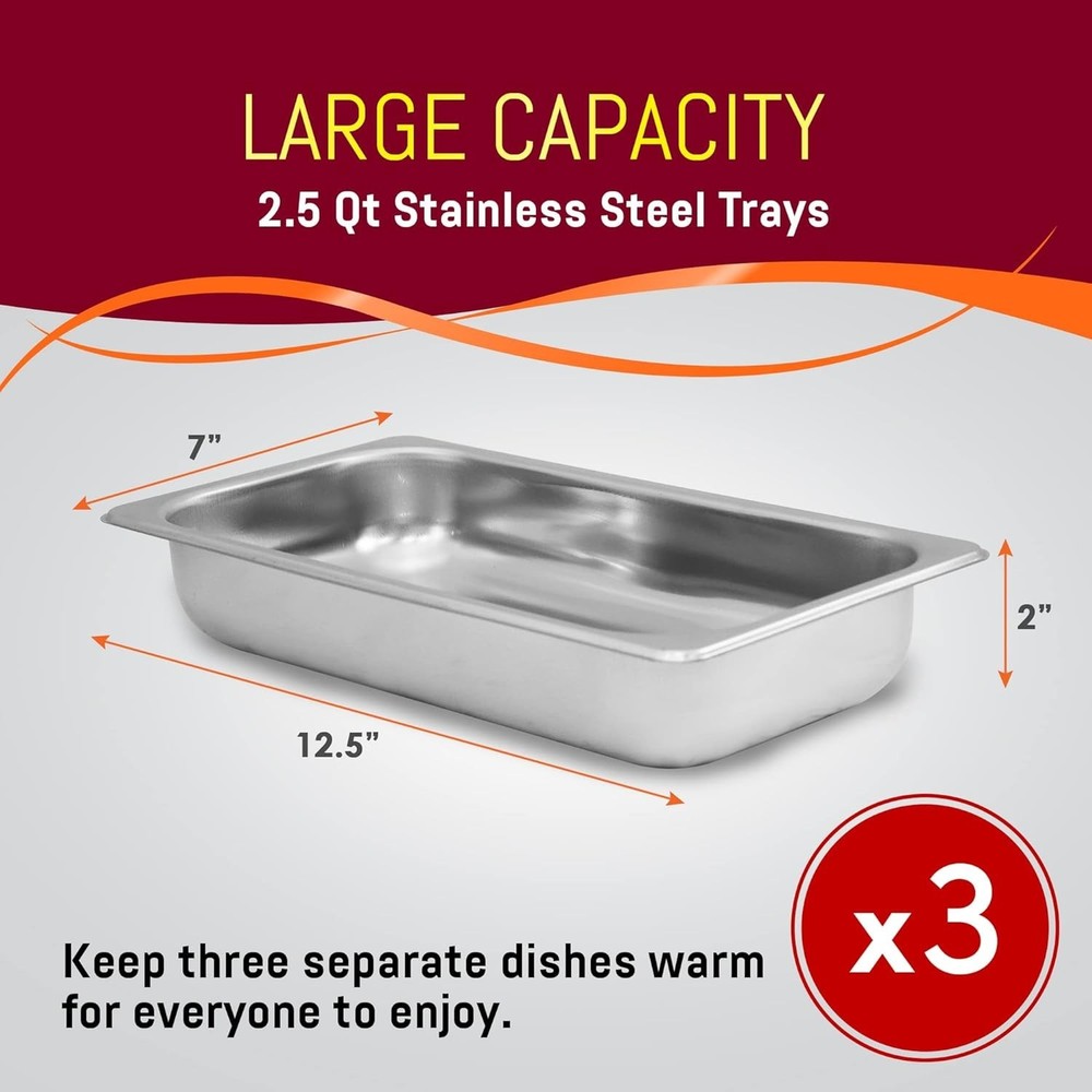 Stainless Steel Buffet Server with Carry Handles