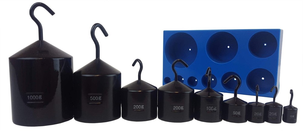 4-2500-2 Hooked Weight Set, -Coated Cast-iron, Nine-Piece
