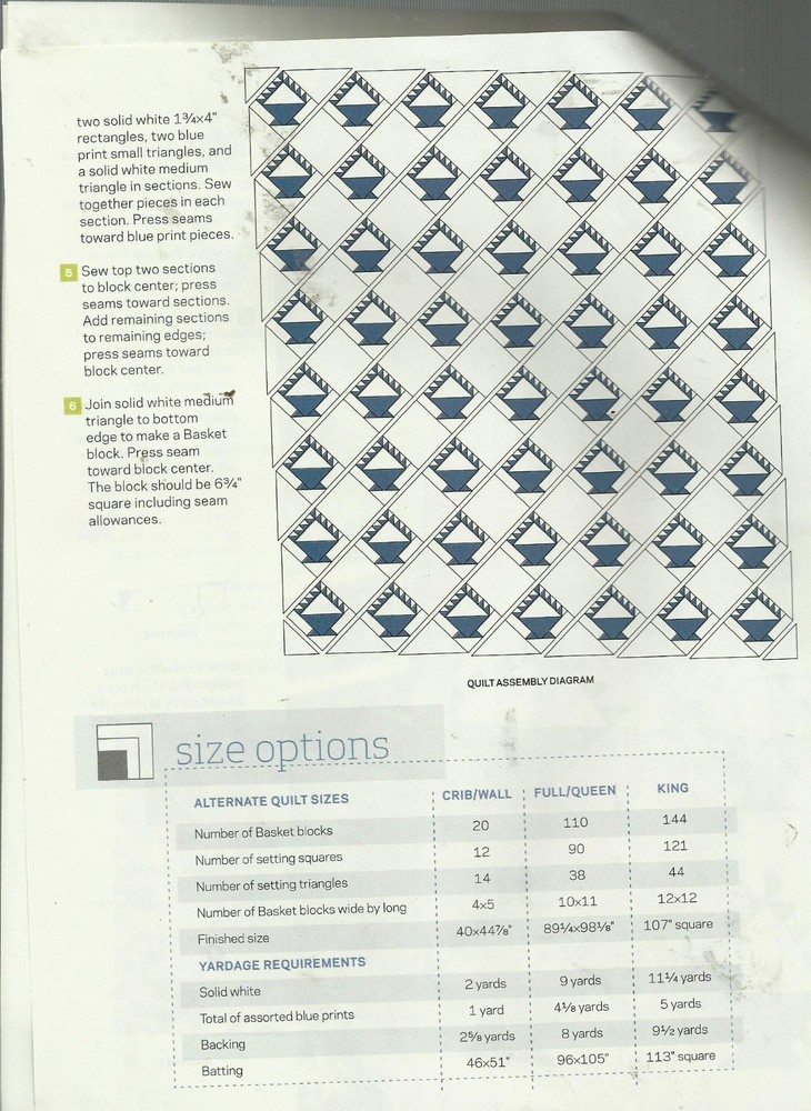 L0567 CLASSIC BLUES QUILT PATTERN/INSTRUCTIONS