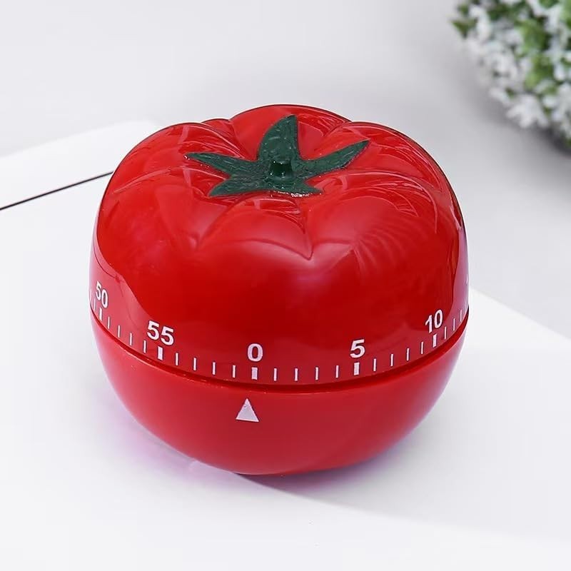Charming Red & White 60-Minute Mechanical Kitchen Timer - No Batteries Needed