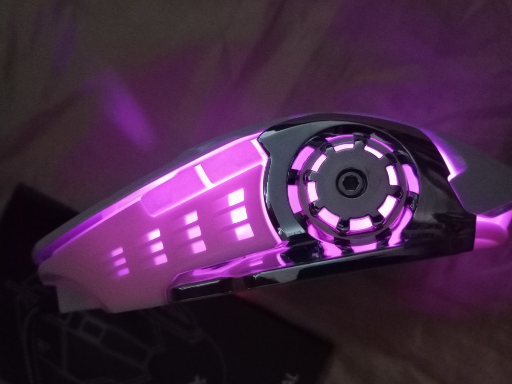 White Lenrue G3 Wired Gaming Mouse, Wired Optical Mouse LED lighting function