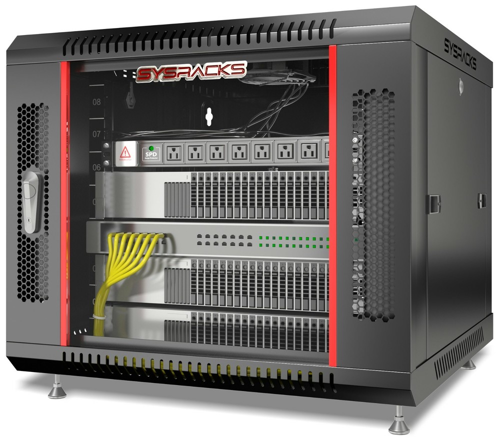 9U Wall Mount Server Rack Locking Network Cabinet Box Data Enclosure 24” Depth