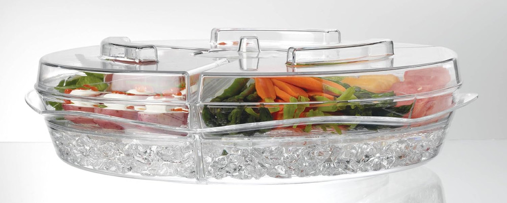 Appetizers on Ice with Lids, 16", Clear
