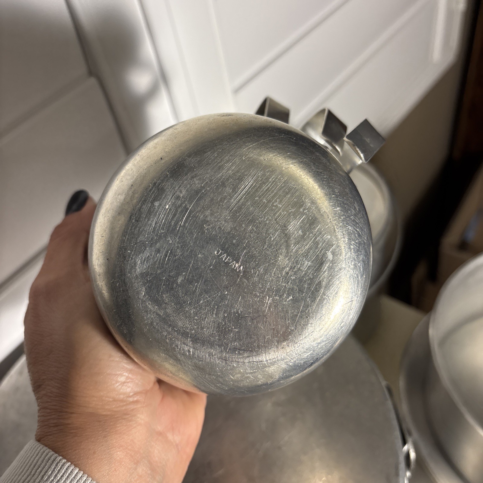 Vintage Aluminum Nesting Camping Mess Set Cooking Pots Plates Cups Set 4 Japan