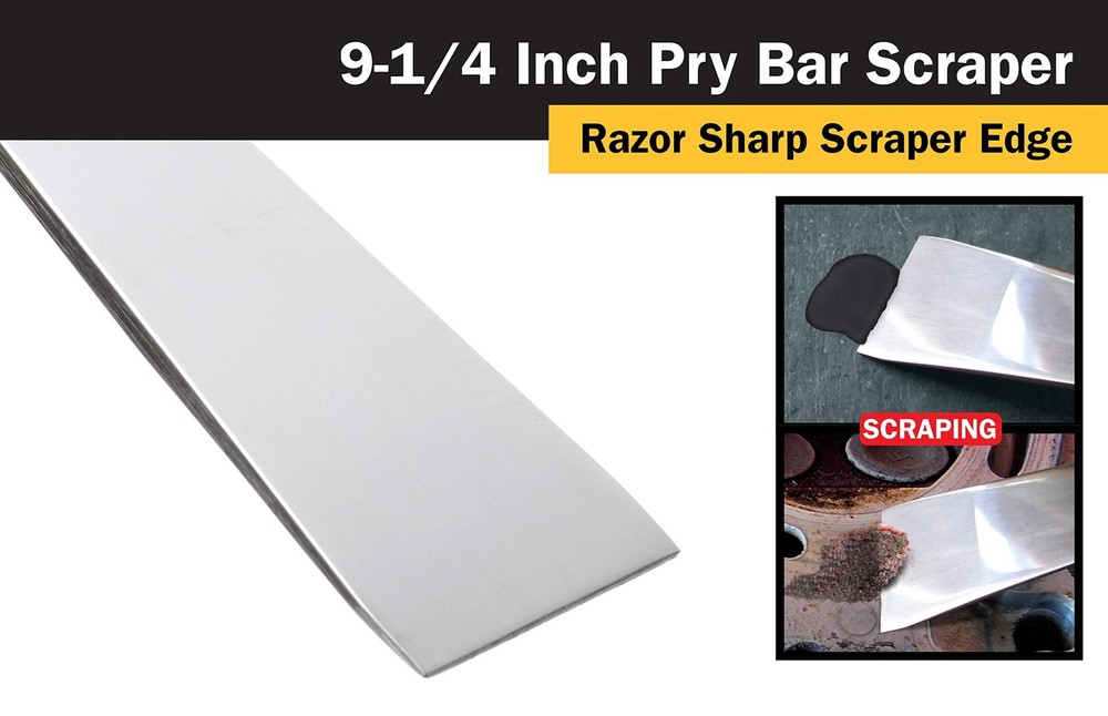 Versatile Stainless Steel Pry Bar with Nail Puller Scraper Edge for DIY Projects