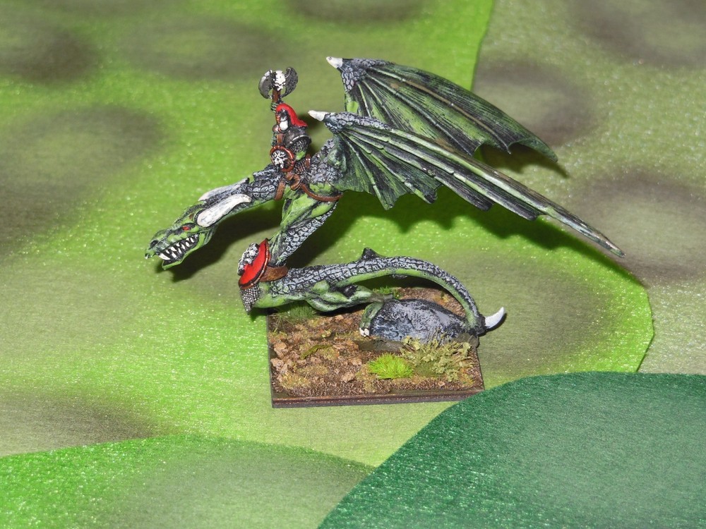 Warmaster Orc General on Wyvren Painted