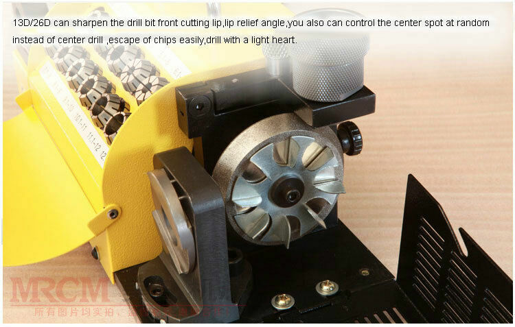 Portable 3-13mm End mill grinder grinding machine sharpener with 5 collets Tech