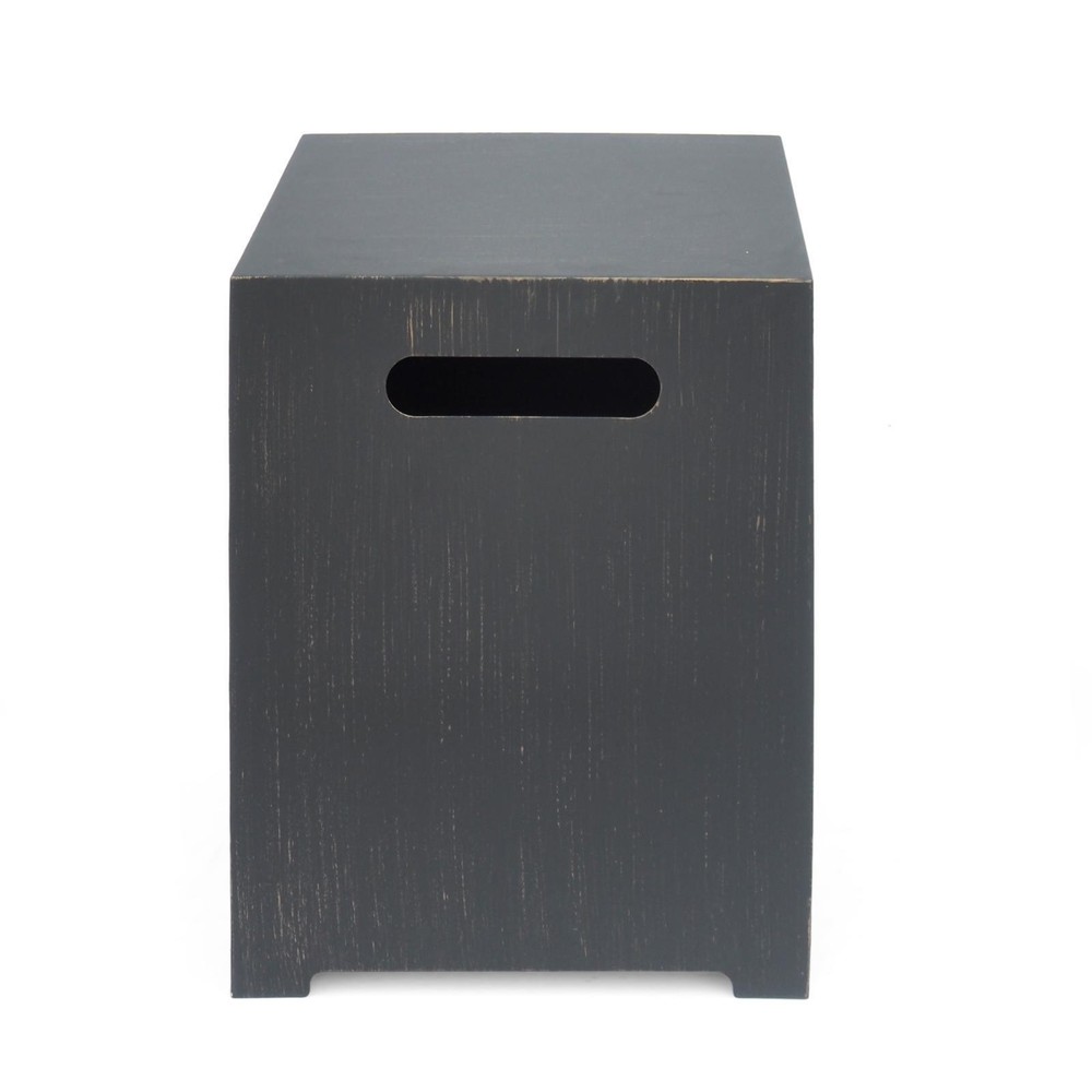Modern Iron Tank Holder & Side Table - Powder-Coated Frame, No Assembly
