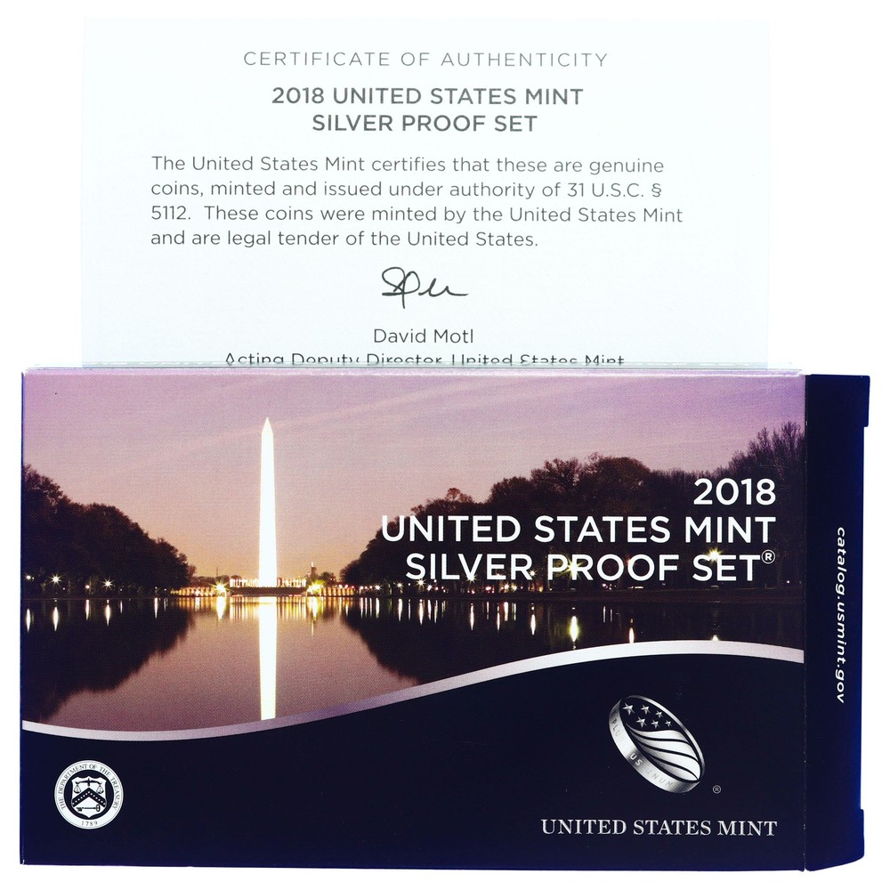 Empty Packaging Replacement Silver Proof Set Box & COA No Coins 2018