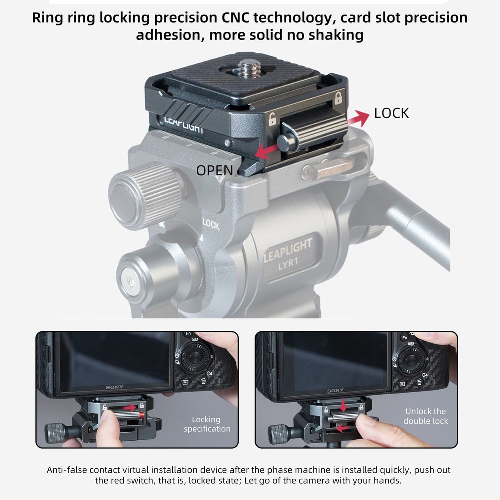 Standard Quick Release Clamp Adapter Plate Mount For Arca Camera Tripod Set US