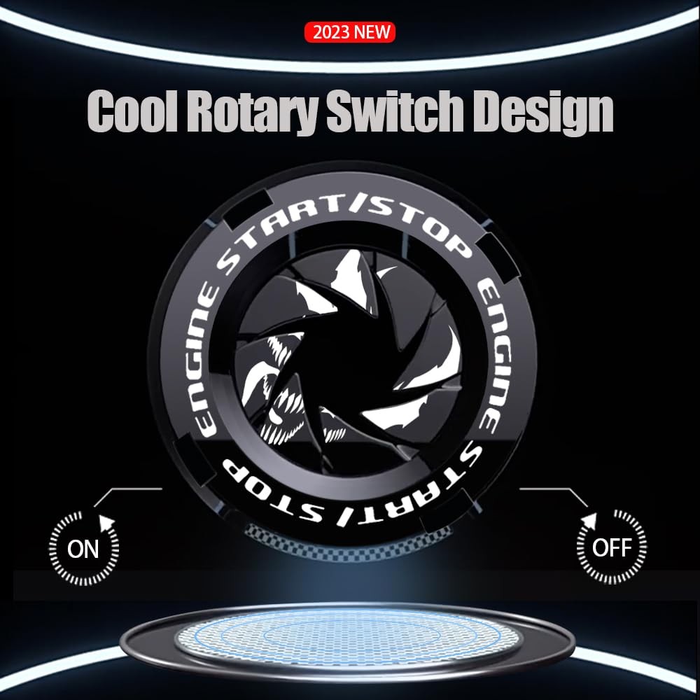 Push Start Button Cover, Venom Car Engine Start Stop Button B-Venom-Black