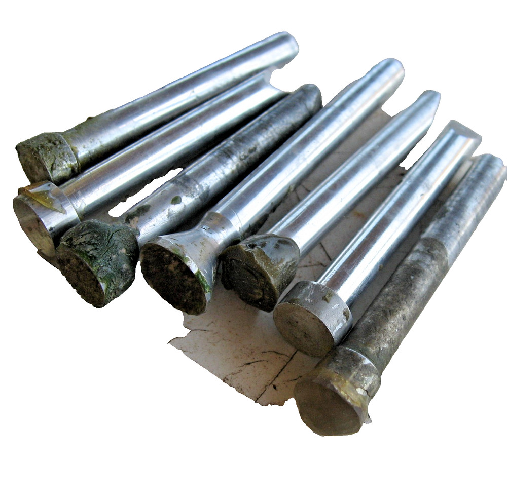7 ALUMINUM DOPS FOR FACETING, 1/4" shank