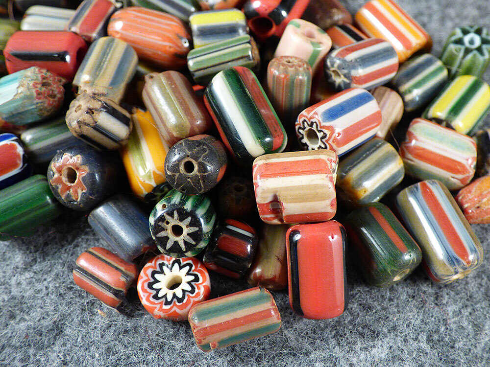 (10) Original Hudson's Bay Company Chevron Trade Beads Huron Indian Fur Trade