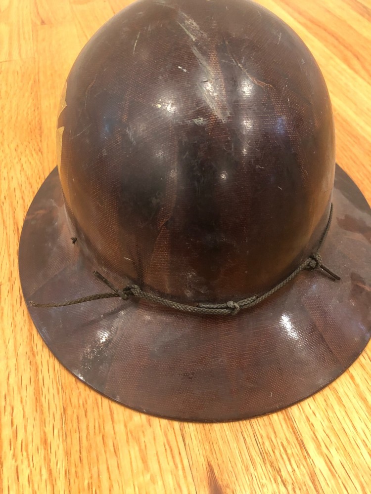 Authentic antique Fire Hat from 1940's, used, MSA Skullguard Protective Hat