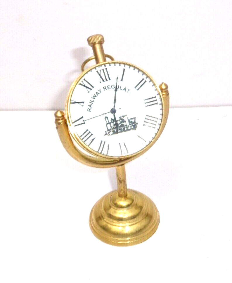 Nautical Clock Ship Table Clock Brass Desk Clock Maritime Brass Compass with Ant