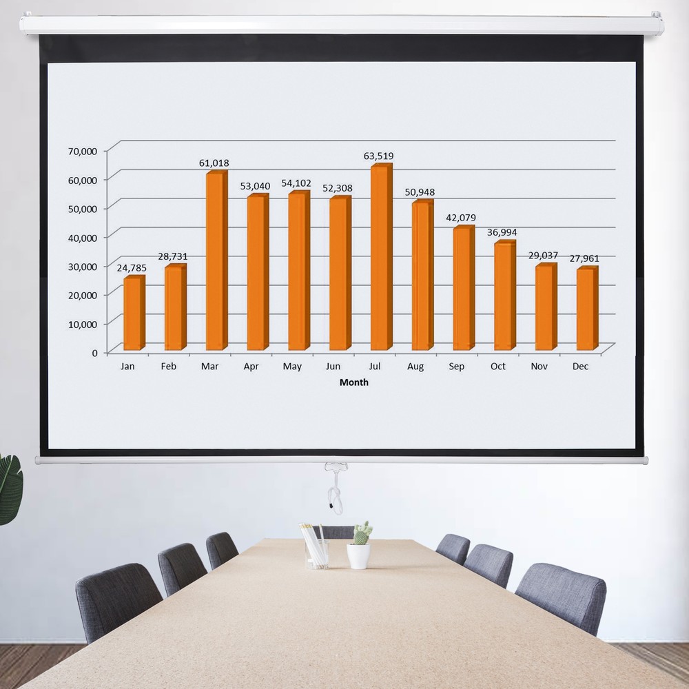 Easy Pull-down 100" Projector Screen 16:10hd Projection Screen Manual Home