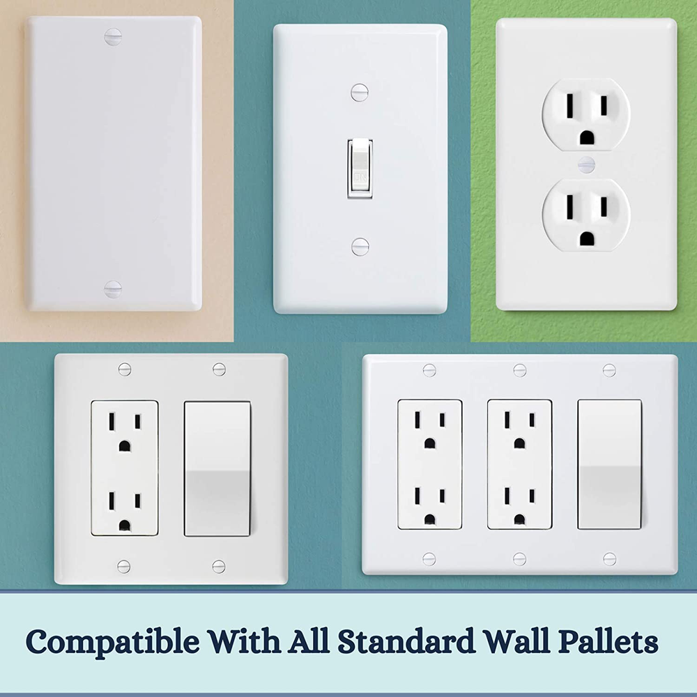 Bates Wall Plate Screws 75 Pack Assorted Size Outlet WHITE Cover Long Electrical
