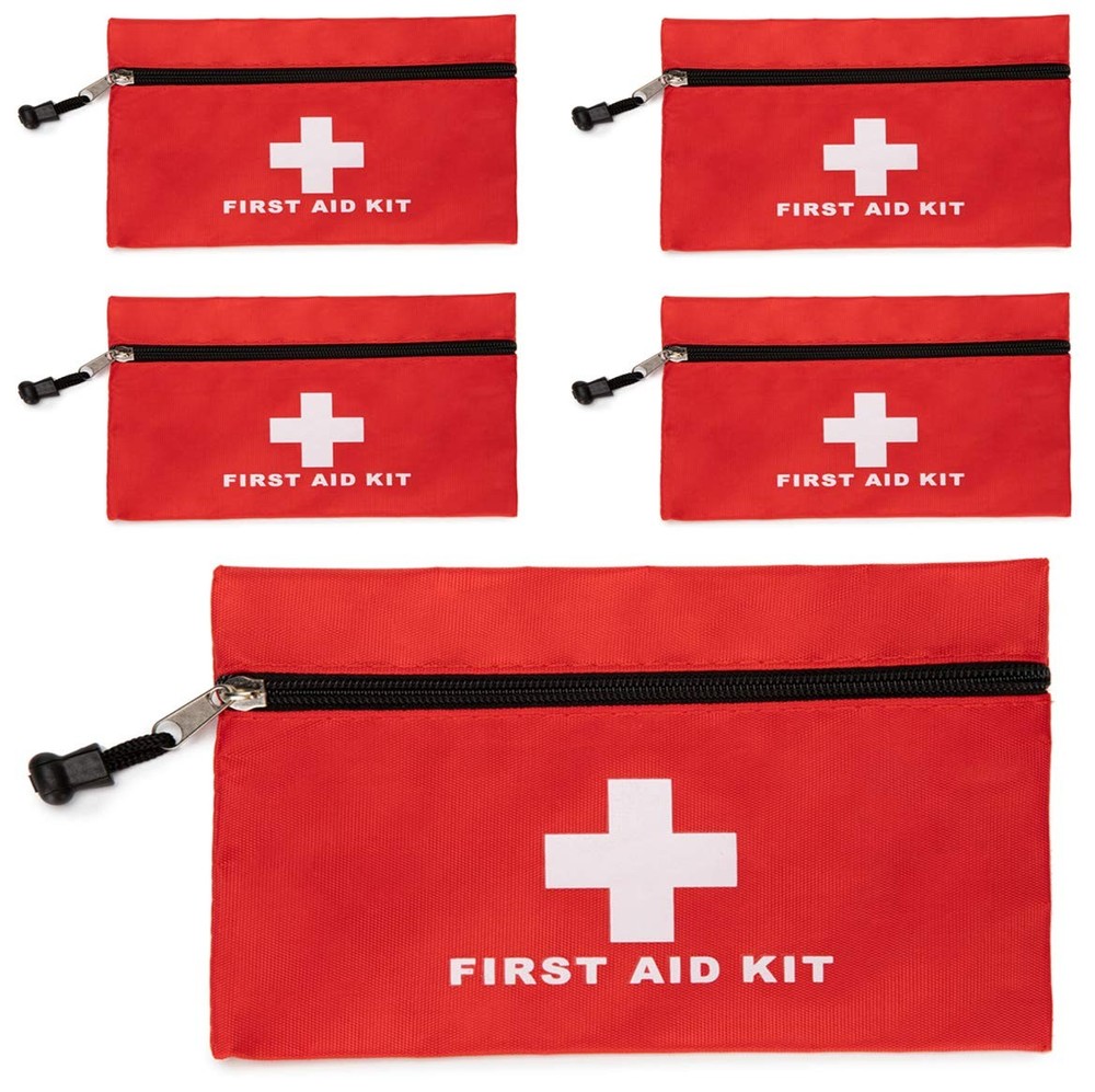 PAXLAMB Red First Aid Bag Empty Backpack 6.3x4.3" 5PCS,