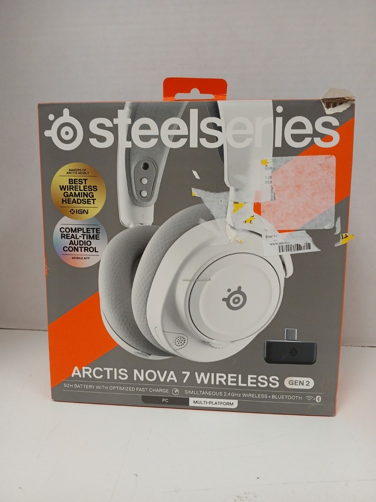 Steelseries Nova 7 Wireless Gen 2 Gaming Headset, White  *READ*