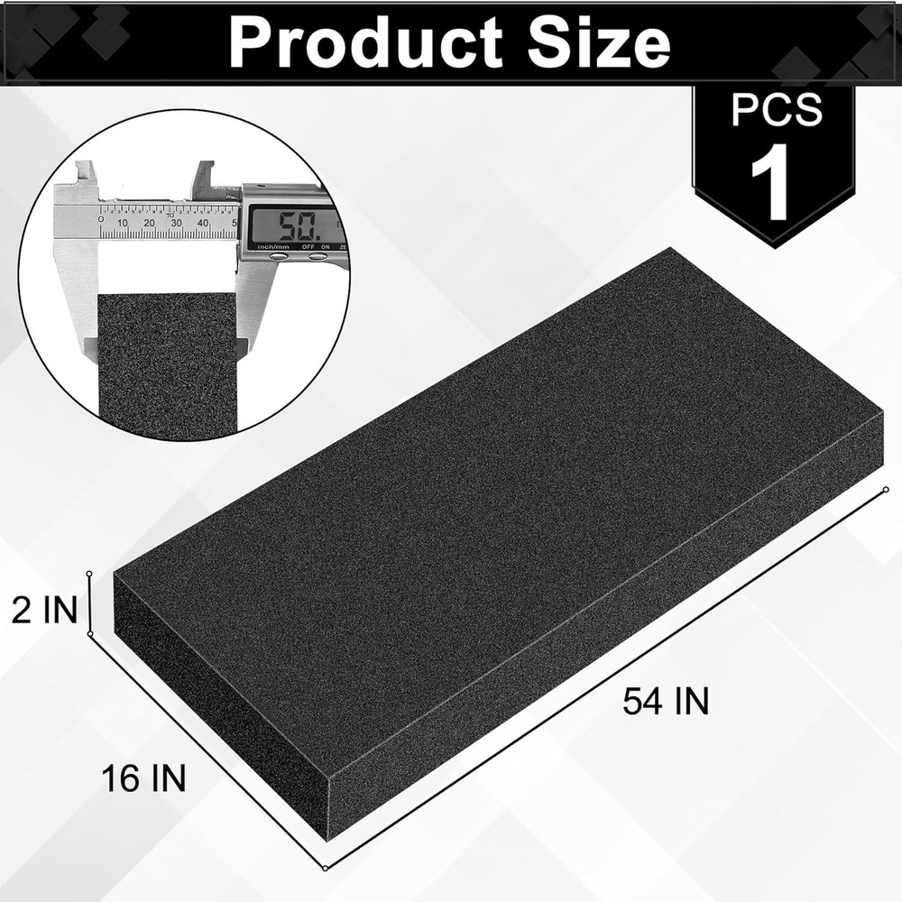 Polyurethane Foam Sheets, 54 x 16 x 2 Inch Cuttable Tool Box Case Foam Insert...
