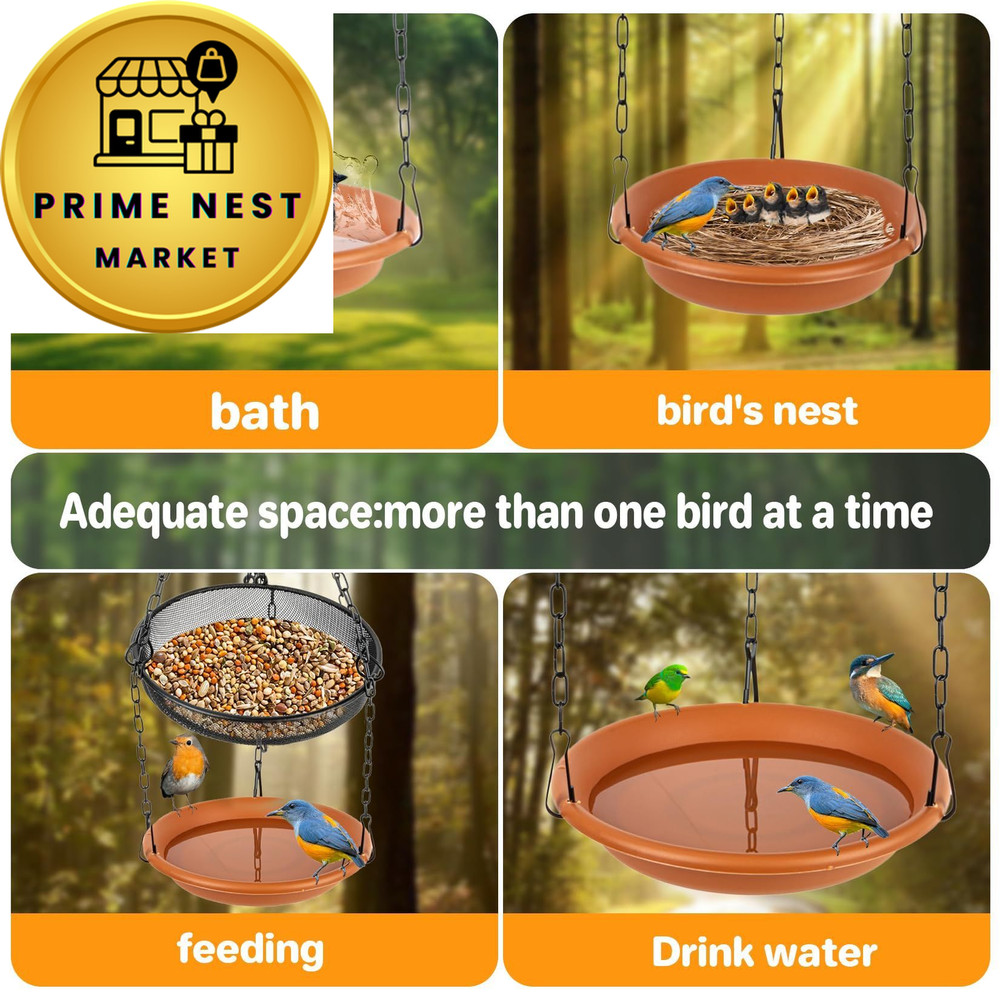 RAINFLOW Hanging Bird Bath for Outdoors - Feeder Outside,...