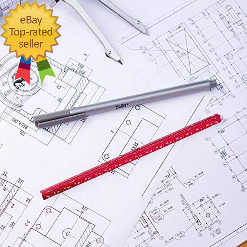 6 Inch, 2 Pack, Pocket Size Ruler, Small Architectural Scale
