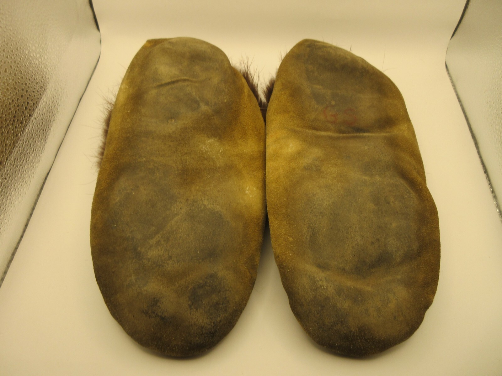 Antique Native American Indian Ojibwe Leather Beaded Moccasins Adult Baby