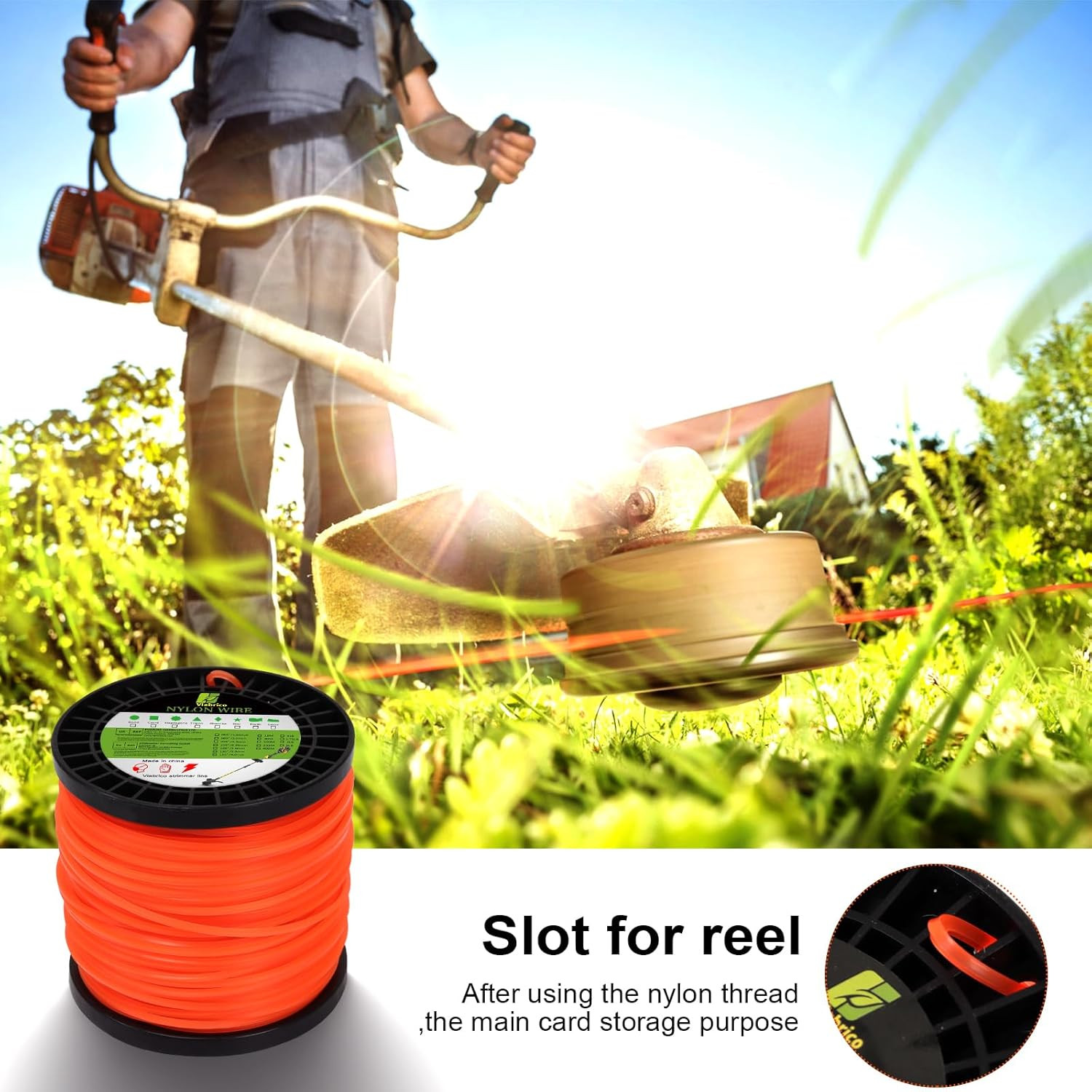 String Trimmer Line Square Orange Heavy Duty Weed Eater String Premium Nylon U