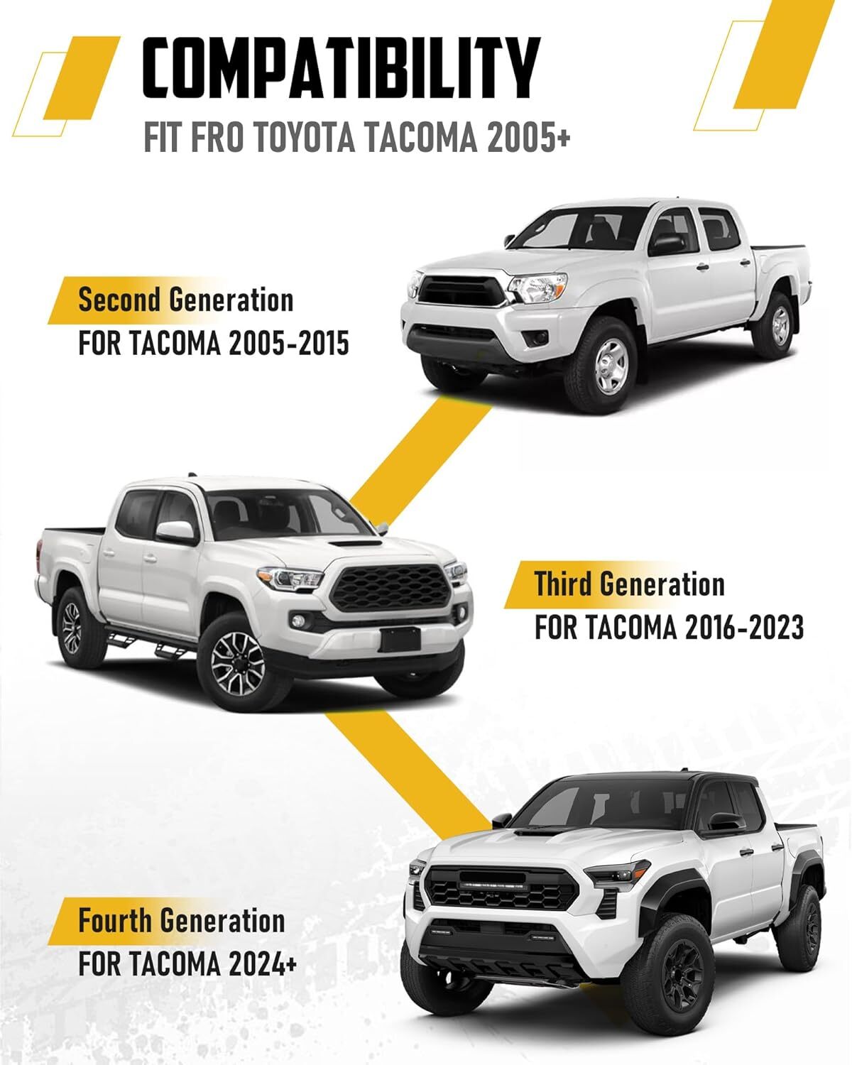 Roll Bar Fits for Toyota Tacoma 2005-2025 with Light Mounting Bracket Heavy Duty