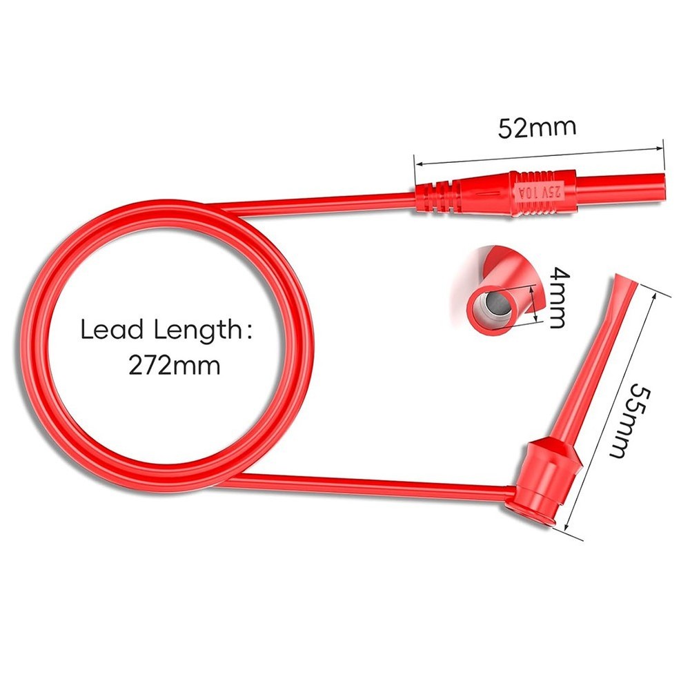 Flexible For Multimeter Testing Cables with Copper Hooks and Sockets 2PCs