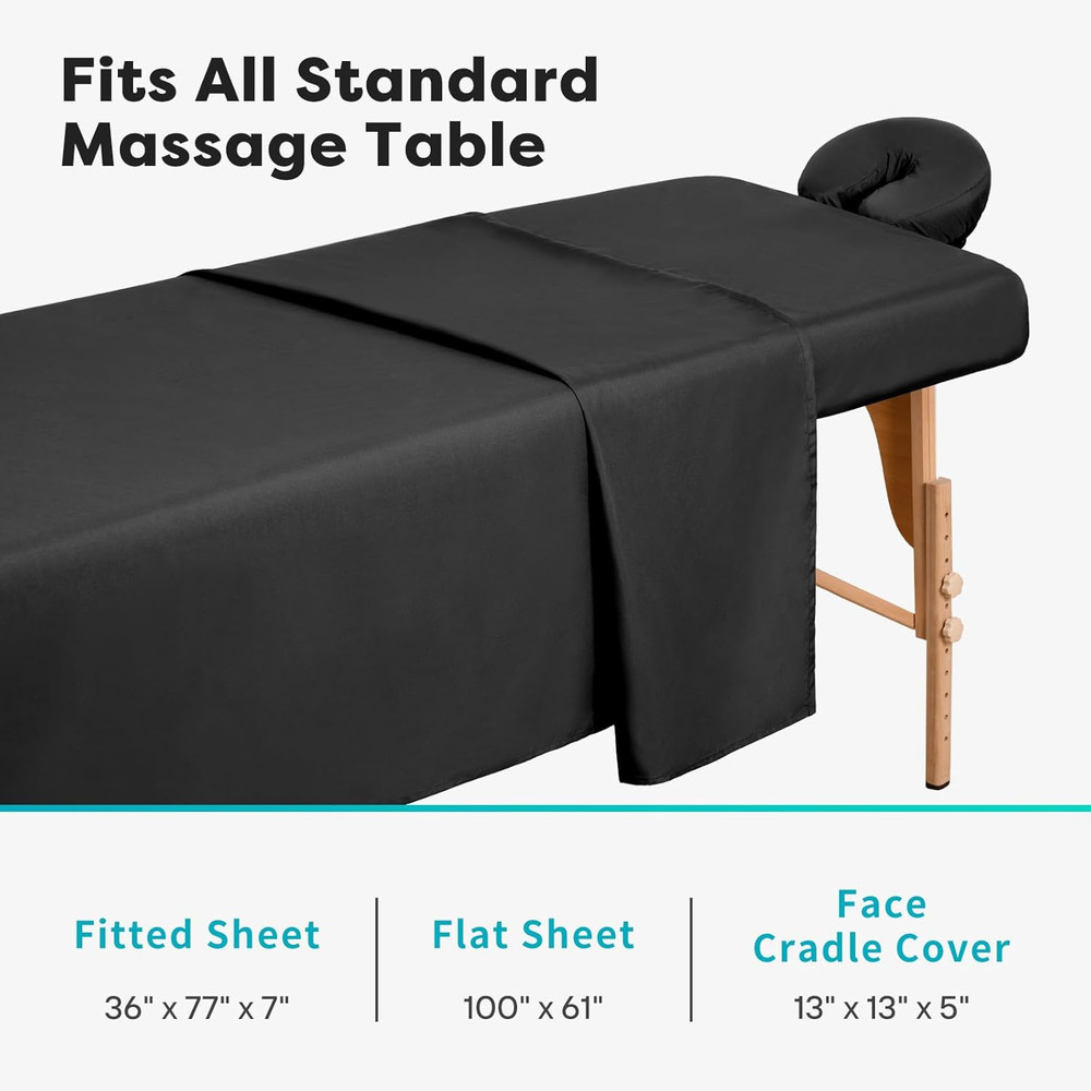 Massage Table Sheets Sets, 3 Pcs Professional Microfiber Massage Bed Cover Sheet