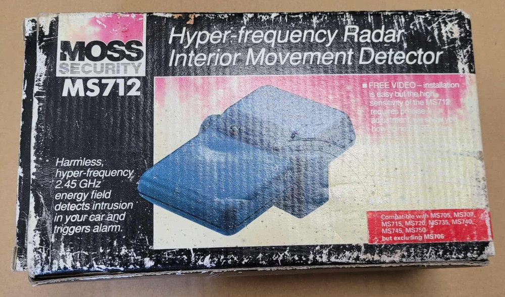 Moss Security Ms712 Hyper Frequency Radar Interior Movement Detector Nos