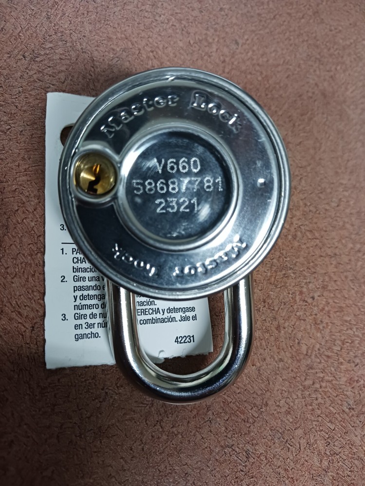 (2) New Master Lock 1525 Locker Padlocks, Combination Dial With V660 Key Option