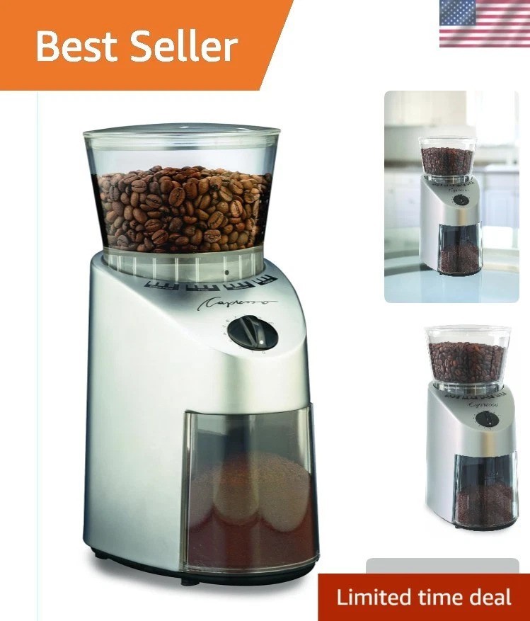 Versatile Brushed Silver Infinity Burr Grinder - Ideal for All Coffee Styles