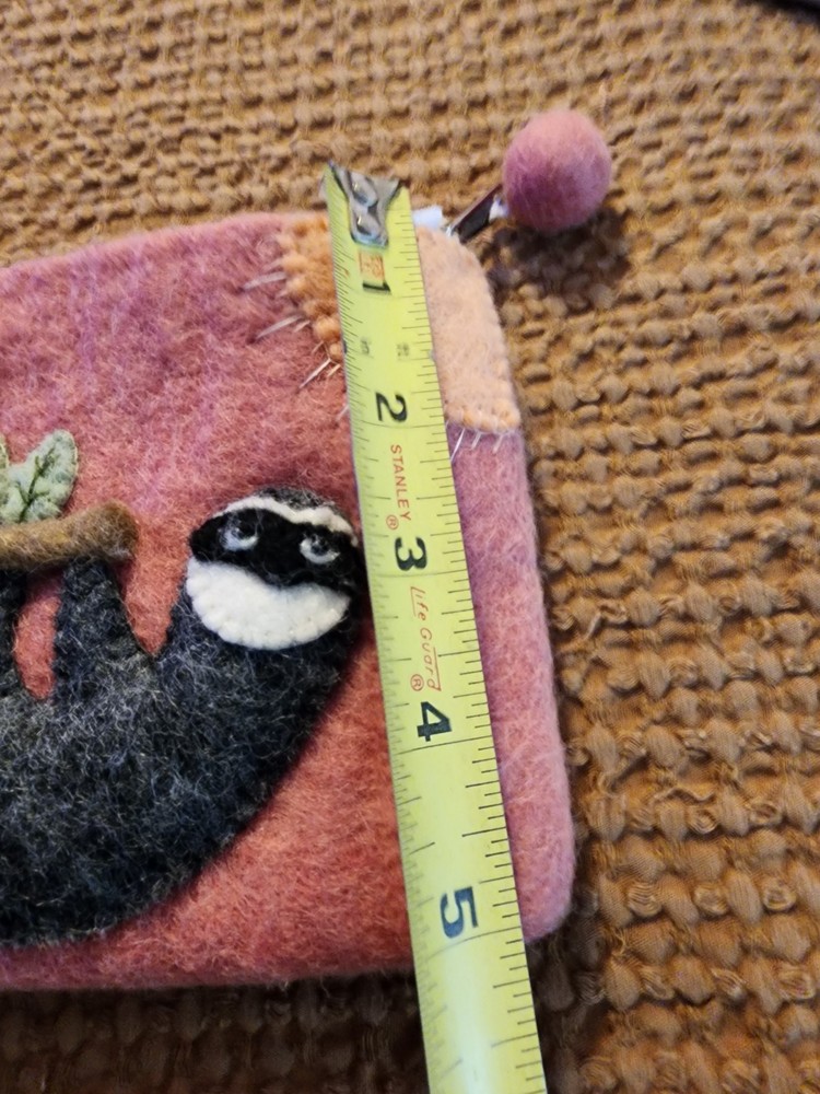 Hand Crafted Felt: Sloth Pouch